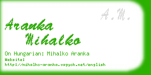 aranka mihalko business card